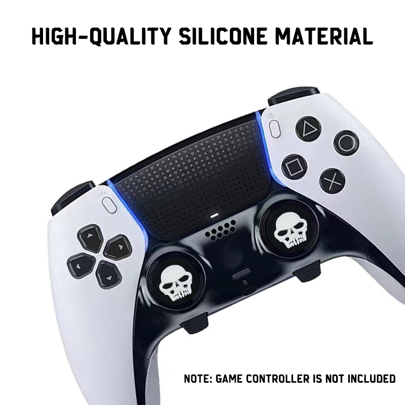 ซิลิโคน Analog Thumbstick จอยสติ๊ก Grips สําหรับ PS4/PS5 Gamepad Non-slip Rocker หมวก Thumb Caps สําหรับ PS4/PS5 controller skull keycaps