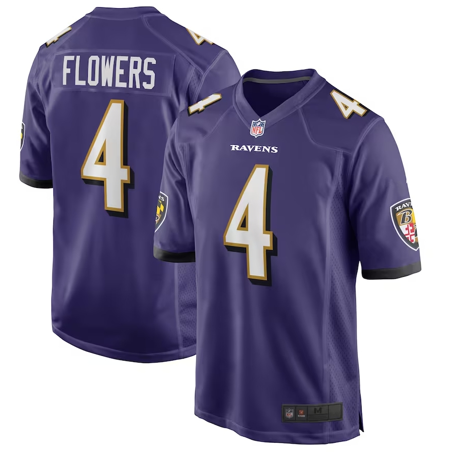 เสื้อทีม Baltimore Ravens สีม่วงLimited Edition ของ Zay Flowers สำหรับผู้ชาย