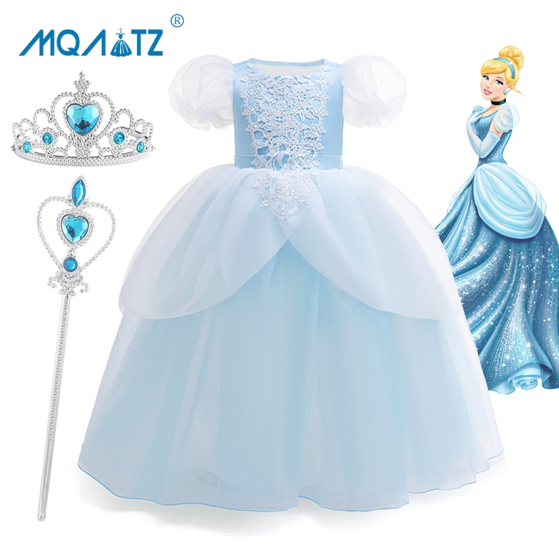 Mqatz แฟนตาซีพัฟแขนคอสเพลย์ชุดดอกไม้วันเกิดชุดเจ้าหญิงสาวดําเนินการเครื่องแต่งกาย 2-8 ปี ASMR082