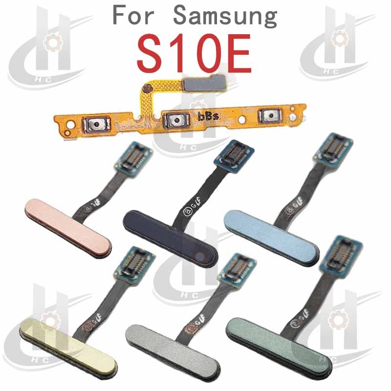 เซ็นเซอร์ลายนิ้วมือสําหรับ Samsung Galaxy S10E G970 G970F ปุ่ม home Power Volume ริบบิ้น flex สายเปลี่ยนอะไหล่