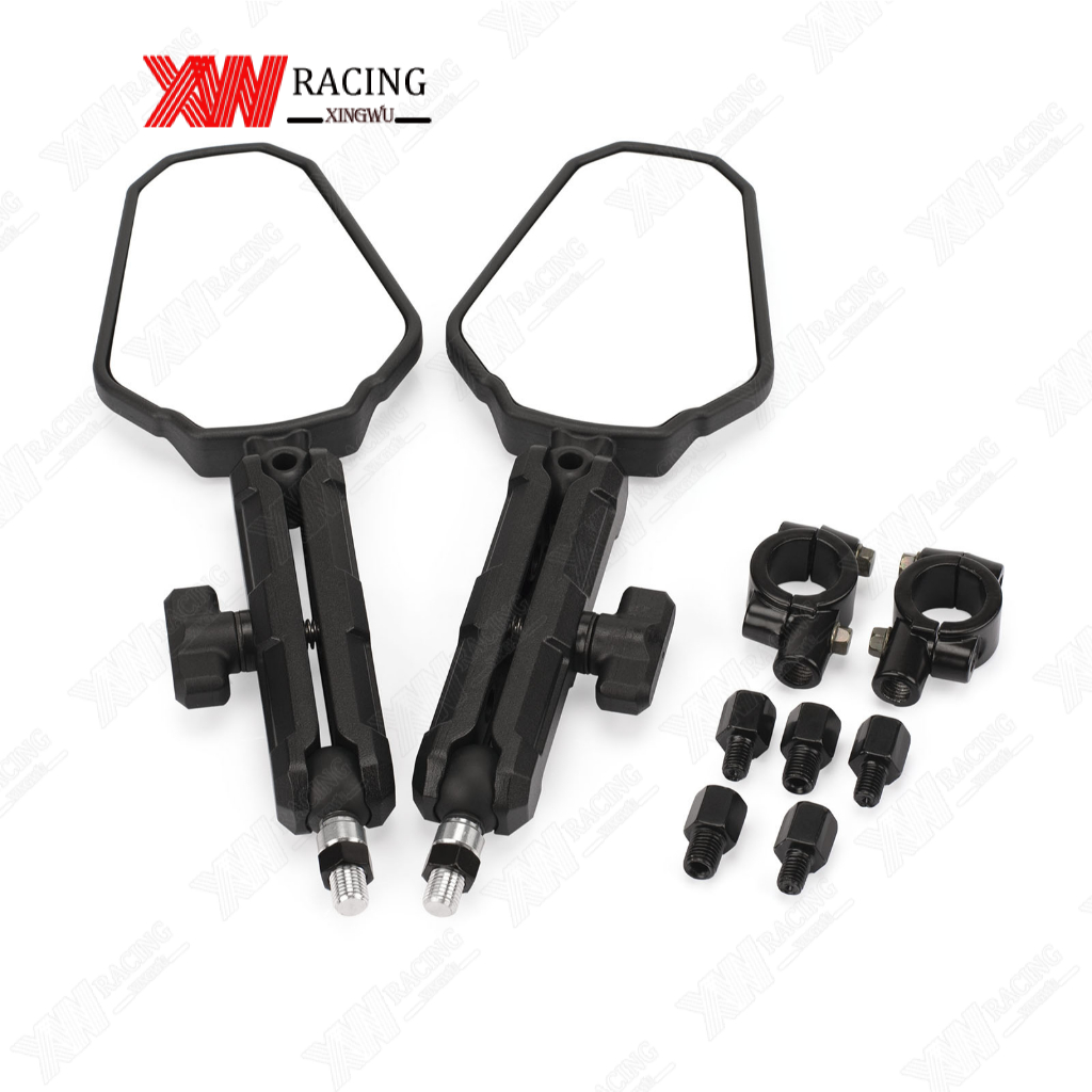 XW RACING กระจกมองหลังรถจักรยานยนต์ แบบสากล สําหรับ KTM 790 890 1090 1290 Super Adventure ADV RS กระจกมองหลังรถจักรยานยนต์ผจญภัยหมุนได้ชุดกระจกพับได้