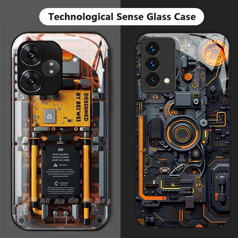 เคส Realme GT Master Edition P3 Ultra เคส Realme P3 GT 6 7 GT6 GT7 6T 7T GT NEO 2 แผงวงจรกระจก PCBA เคสโทรศัพท์กันกระแทกพร้อมตัวป้องกันกล้องเทคโนโลยีความรู้สึกแนวโน้มเย็นฝาครอบโทรศัพท์สําหรับเด็กผู้ชาย