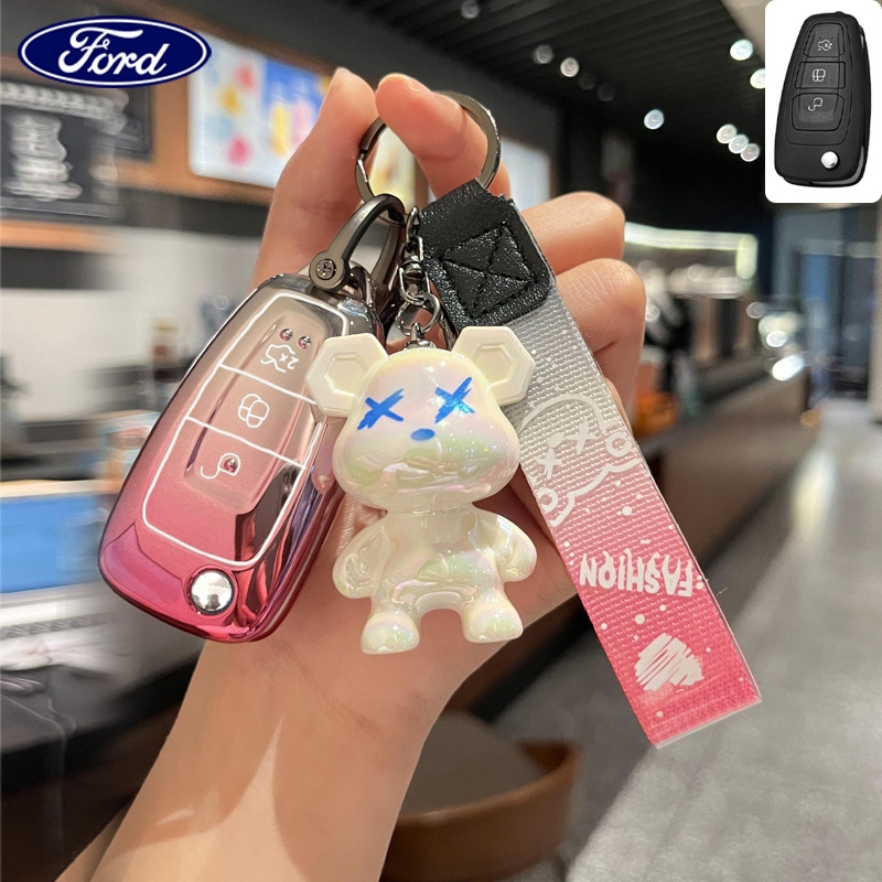 Ford 3 ปุ่มรถ Flip Key Case สําหรับ Ford Ranger/Everest Key Cover