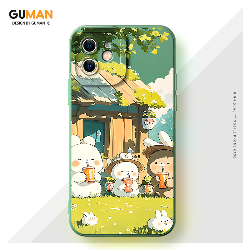 GUMAN เคสไอโฟน เคสซิลิโคนนุ่มกันกระแทกน่ารักตลก เคสโทรศัพท์ for iPhone 17 16 15 14 13 12 11 Pro Max 