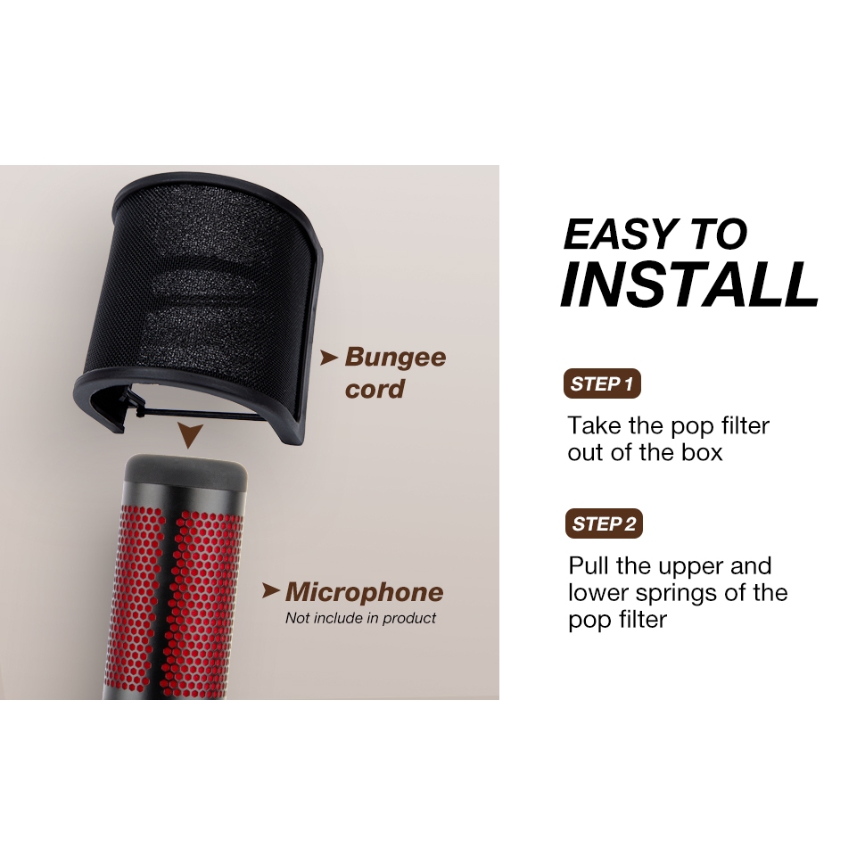 Hyperx QuadCast S Pop Filter-ไมโครโฟนกระจกไมโครโฟนโฟมไมโครโฟนอุปกรณ์เสริมใช้งานร่วมกับ HyperX QuadCast S Mic - รูปที่ 3