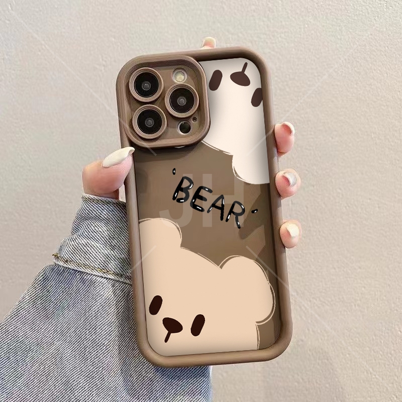 เคส VIVO Y81 V9 Y76 5G Y53 2017 Y83 Y85 Y66 Y65 Y67 Y81i Y81S เคส หมีน้อยความคิดสร้างสรรค์ที่เรียบง่าย 5 สี