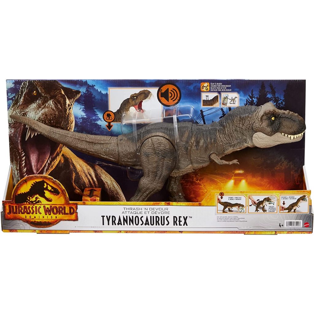 Jurassic World Dominion ThrashN Devour Tyrannosaurus Rex ไดโนเสาร์ Action Figure HDY55