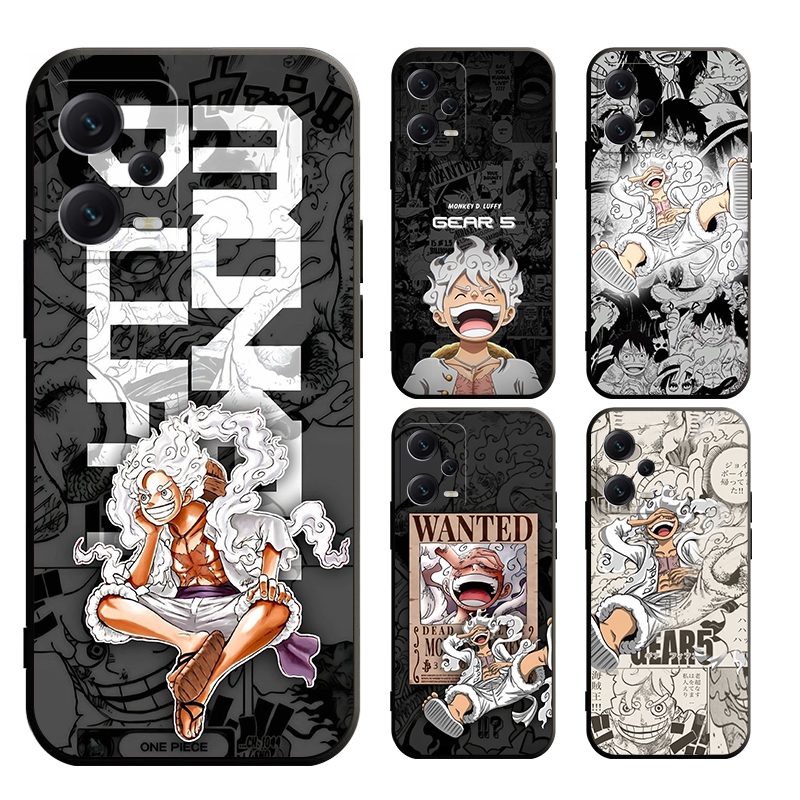 Redmi Note 12s 12 12C 11A 4G A1 A2 A1+ A2+ PLUS 5G One Piece Luffy 5th gear Matte Straight Case Black Soft Cover