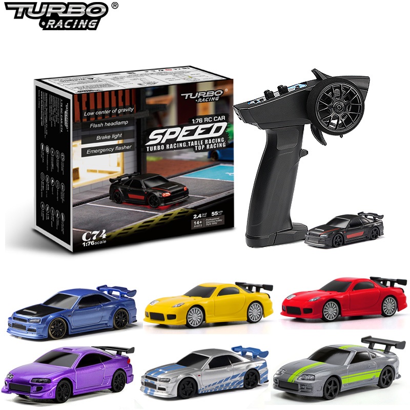 Turbo Racing 1:76 C64 C73 C72 C74 Drift RC รถ Gyro วิทยุ Full Proportional รีโมทคอนโทรลของเล่น RTR ชุดสําหรับเด็กและผู้ใหญ่