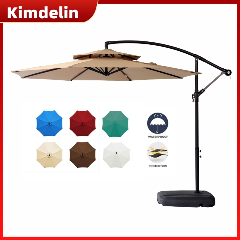 KIMDELIN คิมเดลิน 2.7ม ร่มกันแดดสนามขนาดใหญ่สวนร่มเสากลางแจ้งรวมฐานร่มตลาดนัดขายสระว่ายน้ําแม่ค้าหญิงร้านกาแฟร่มกันแดดกลางแจ้ง