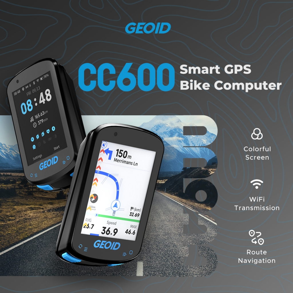 Geoid CC600 Speedometer Bike กันน้ําไร้สาย IPX7 ชาร์จ 2.4 นิ้วจอแสดงผล LCD