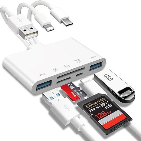 เครื่องอ่านการ์ด Type C&Lightning เป็น SD, เครื่องอ่านการ์ดหน่วยความจํา, อะแดปเตอร์ USB OTG และเครื่องอ่านการ์ด SD