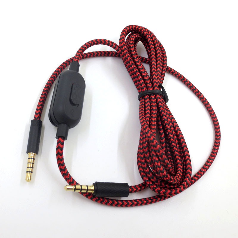สายสัญญาณเสียงเหมาะสําหรับ Logitech GPRO X G233 G433 Alpha Red Black Braided Game Headset Cable