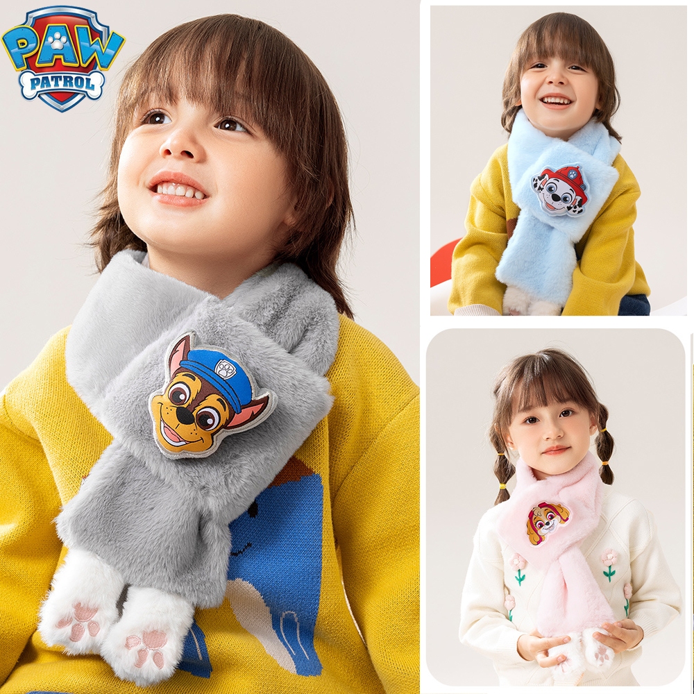 ผ้าพันคอเด็ก ขนนุ่ม ลายน่ารัก ผ้าพันคอขนกระต่าย⭐ PAW Patrol