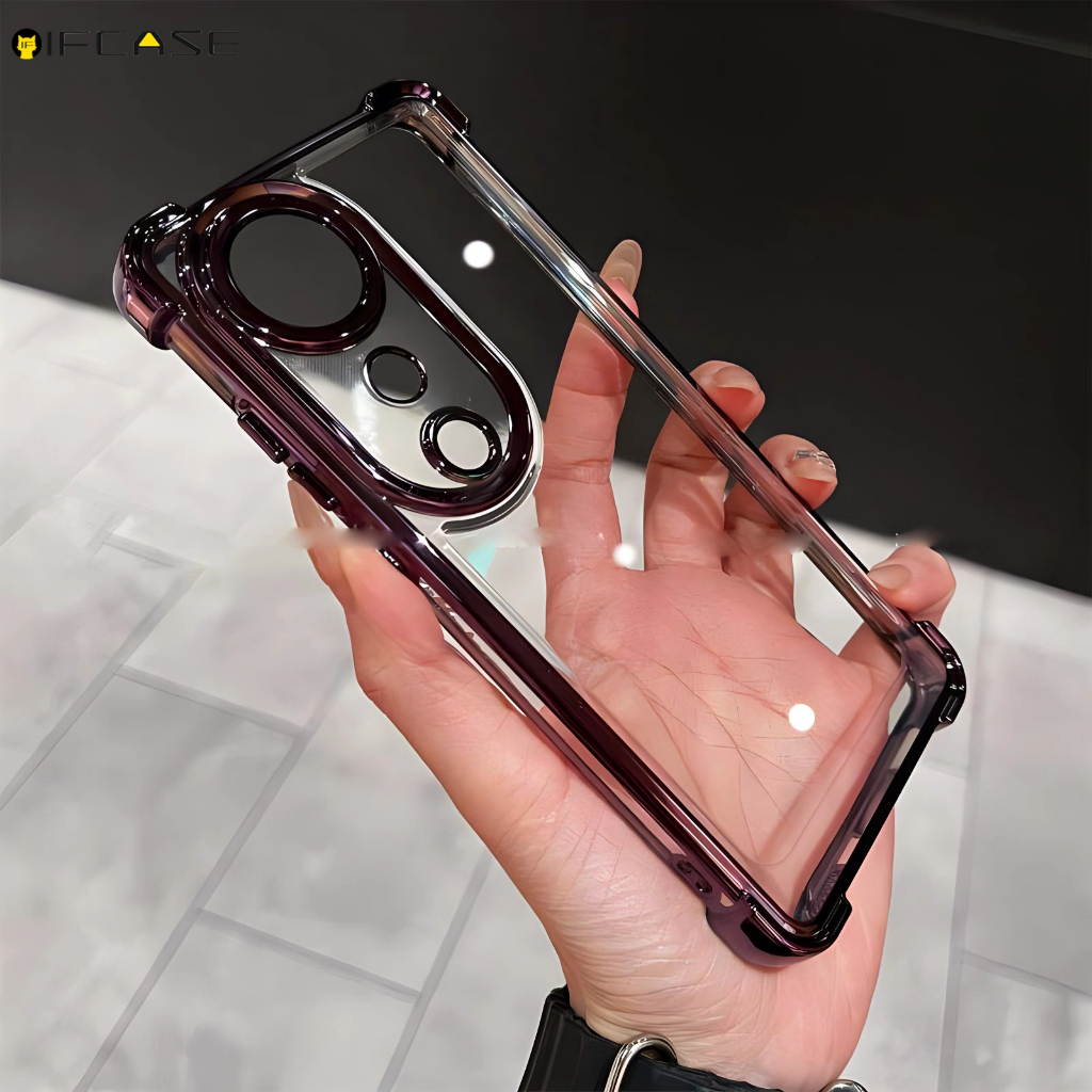 สําหรับ Vivo V40 V30 V29 V27 V25 V23 Pro V21 5G V21s เคสโทรศัพท์สี่มุมถุงลมนิรภัย Anti Fall กันกระแทกพร้อมกล้องเลนส์ฟิล์มชุบโปร่งใสปลอกอ่อนกรณีปกหลัง
