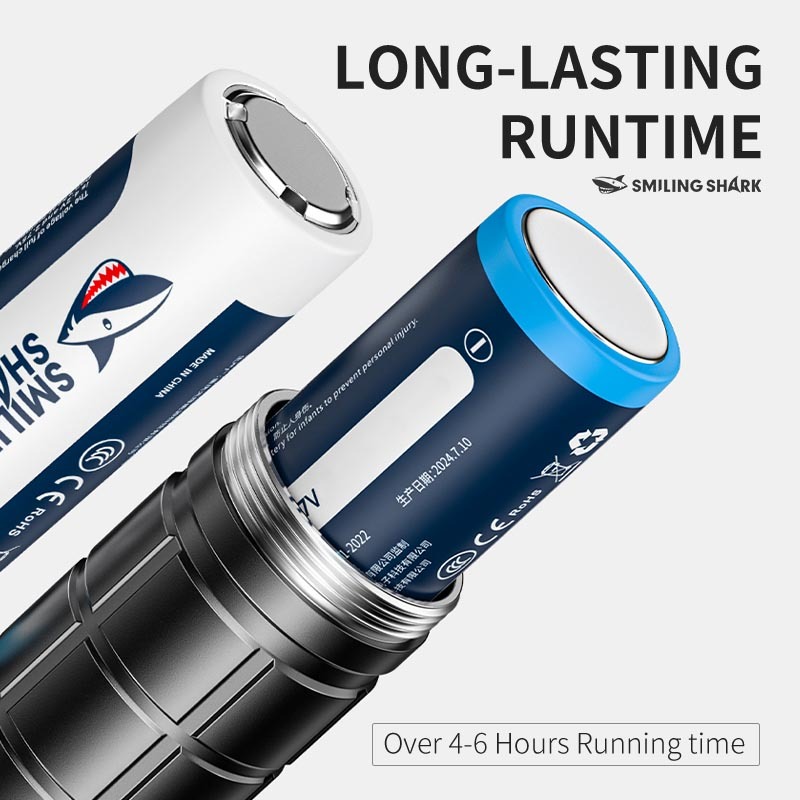 SmilingShark SD5235 ไฟฉาย led 6000lm คบเพลิง ซุปเปอร์ไบรท์ Type-C ชาร์จใหม่ได้ 5โหมด พร้อมไฟแสดงสถานะแบตเตอรี่ กันน้ำสำหรับการผจญภัยเดินป่าตั้งแคมป์กลางแจ้ง - รูปที่ 4