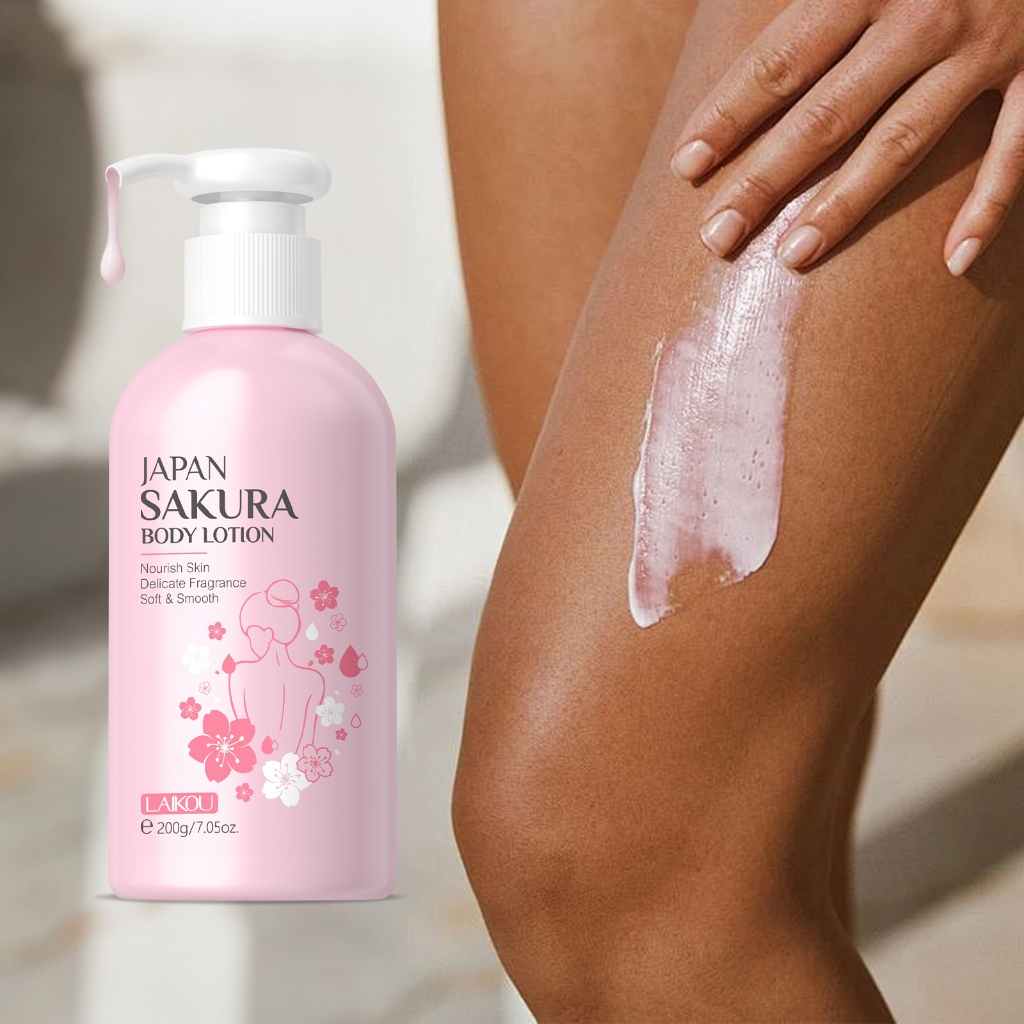 Laikou Cherry Blossoms Body Lotion ปรับสีผิวให้กระจ่างใส Moisturizing Smoothing Body Cream Body Skin Care 120g/200g
