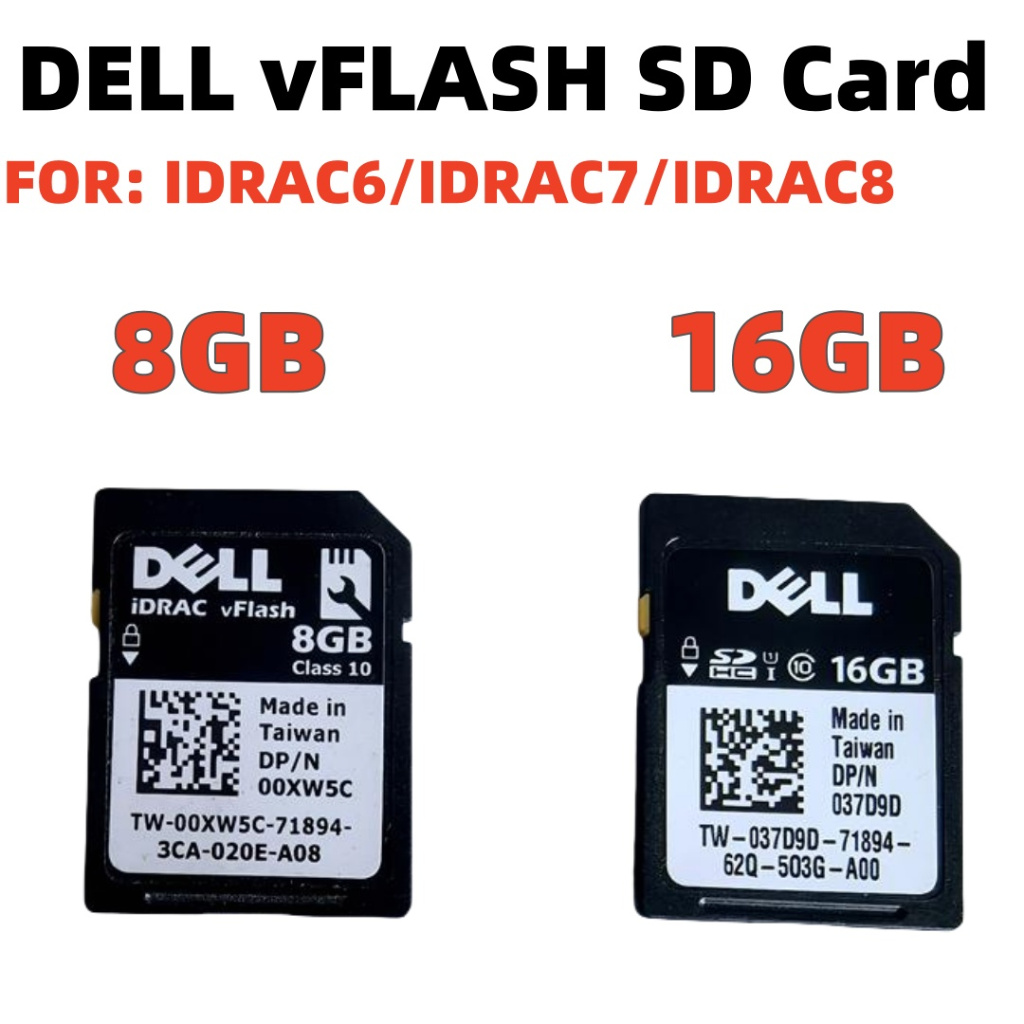 Dell 8GB 16GB iDRAC vFlash Class 10 SD การ์ดโมดูล 13 Gen R630 R730 GR6JR 9F5K9 0XW5C H1H8M 7GH0Y 37D