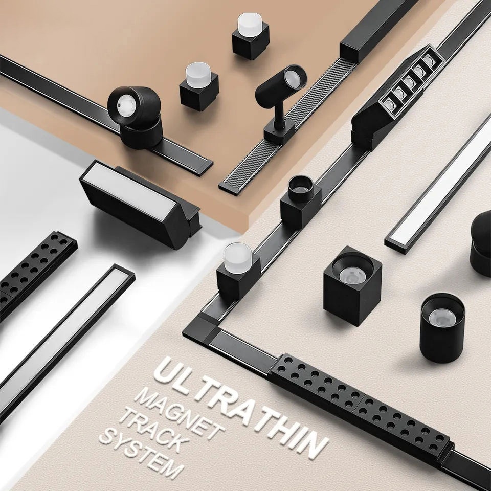 UT02-5mm Magnetic Track Light ไม่ต้องใช้เพดานพื้นผิวติดตั้ง Home Grille Spot LED DC48V โคมไฟ