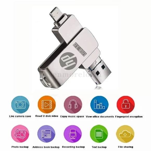 แฟลชไดรฟ์ USB 1TB 3 IN 1 OTG Pendrive สําหรับ iPhone จัดเก็บข้อมูลภายนอก OTG USB