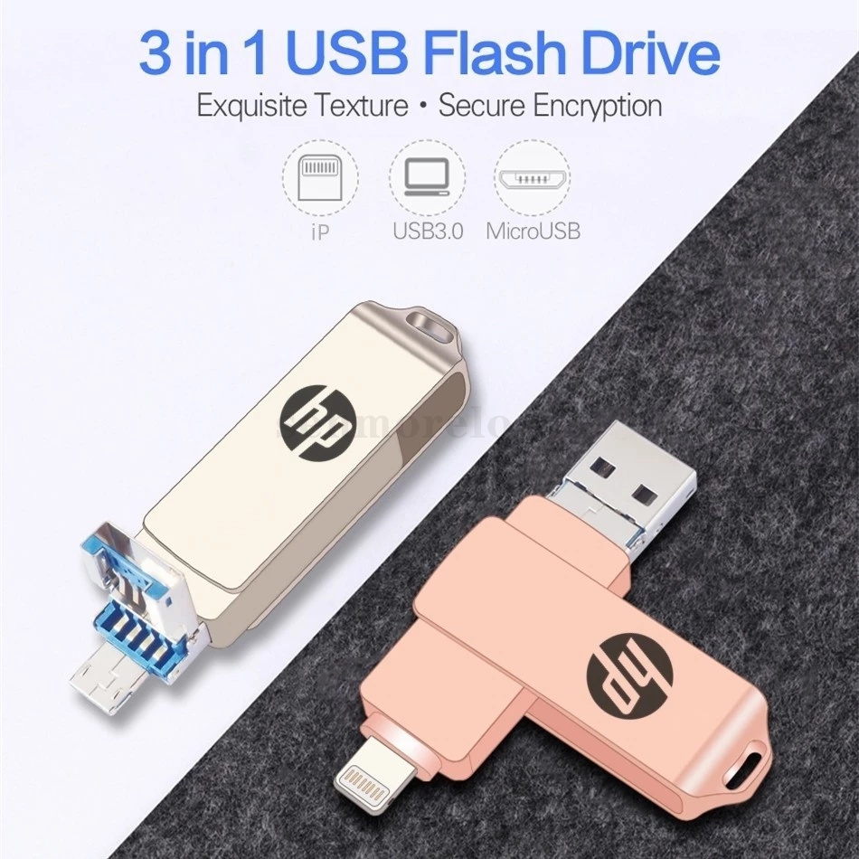 แฟลชไดรฟ์ USB 1TB 3 IN 1 OTG Pendrive สําหรับ iPhone จัดเก็บข้อมูลภายนอก OTG USB