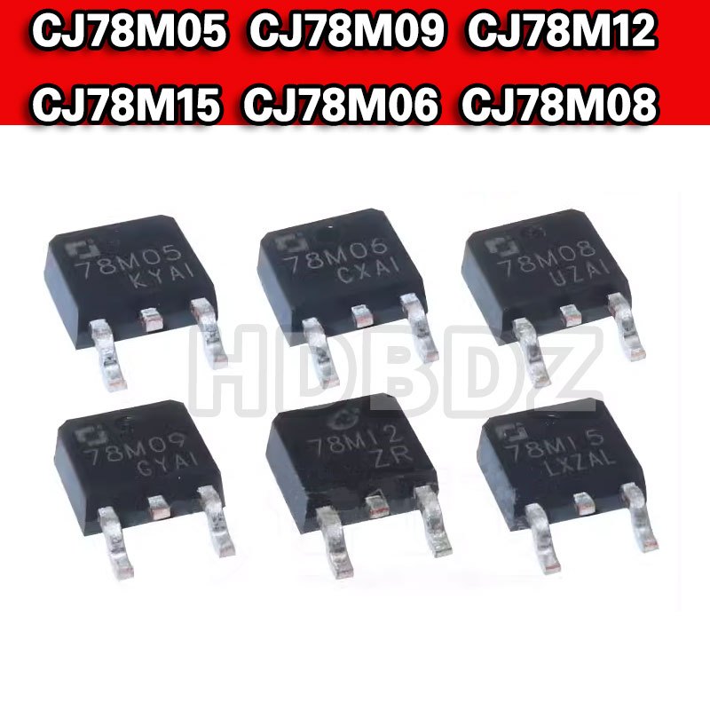 10pcs 78M05 78M09 78M12 78M15 78M06 78M08  TO-252 Three-End แรงดันไฟฟ้าชิป IC SMD