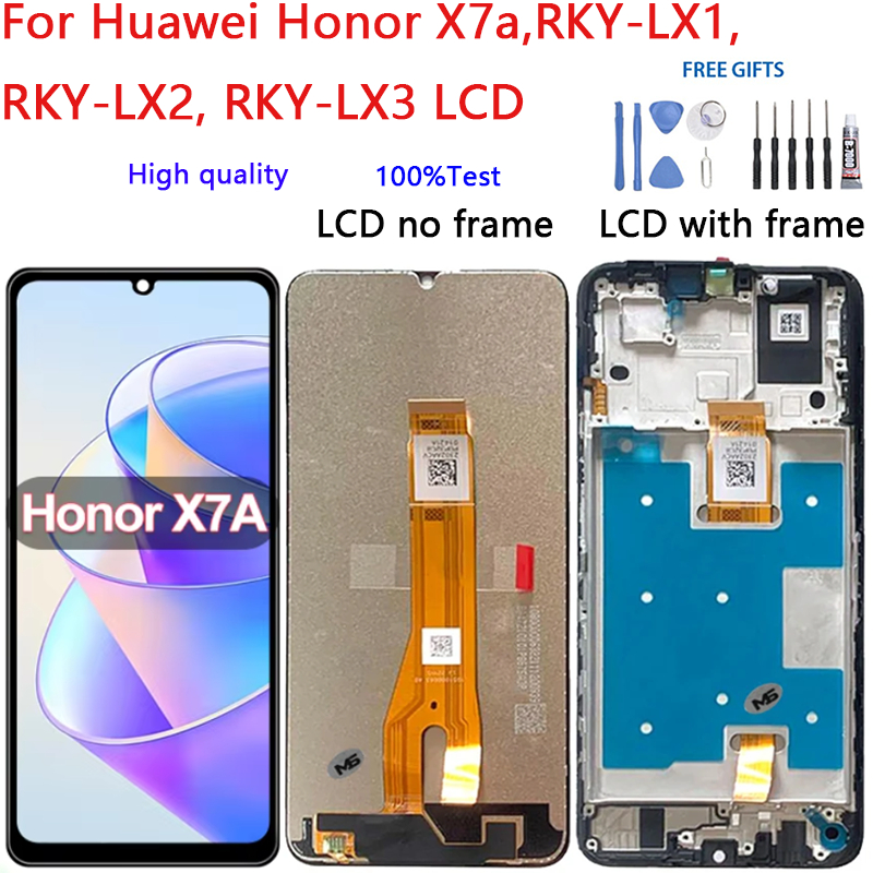 คุณภาพสูง LCD สําหรับ Huawei Honor X7a,RKY-LX1, RKY-LX2, RKY-LX3 จอแสดงผล LCD Touch Screen กรอบ Digi