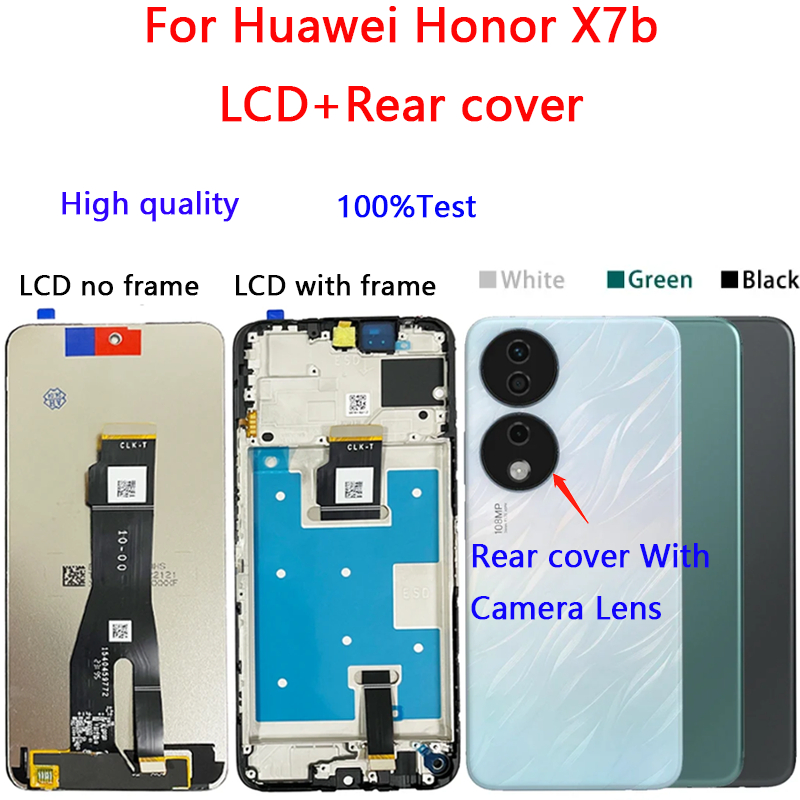 สําหรับ Huawei Honor X7b,CLK-LX1, CLK-LX2, CLK-LX3 จอแสดงผล LCD Touch Screen กรอบ Digitizer Assembly