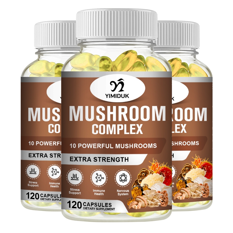 Lion Mane Cordyceps Mushroom Complex อาหารเสริมสําหรับ Nootropic Brain Memory & Focus Immune Booster