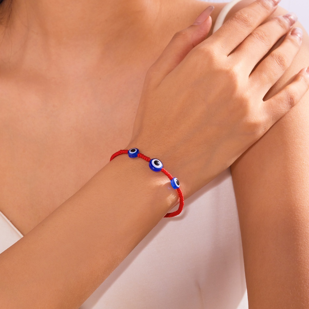 Jushi Evil Eye Lucky สร้อยข้อมือเชือกถักแฟชั่น Vintage สุภาพสตรีของขวัญอุปกรณ์เสริม