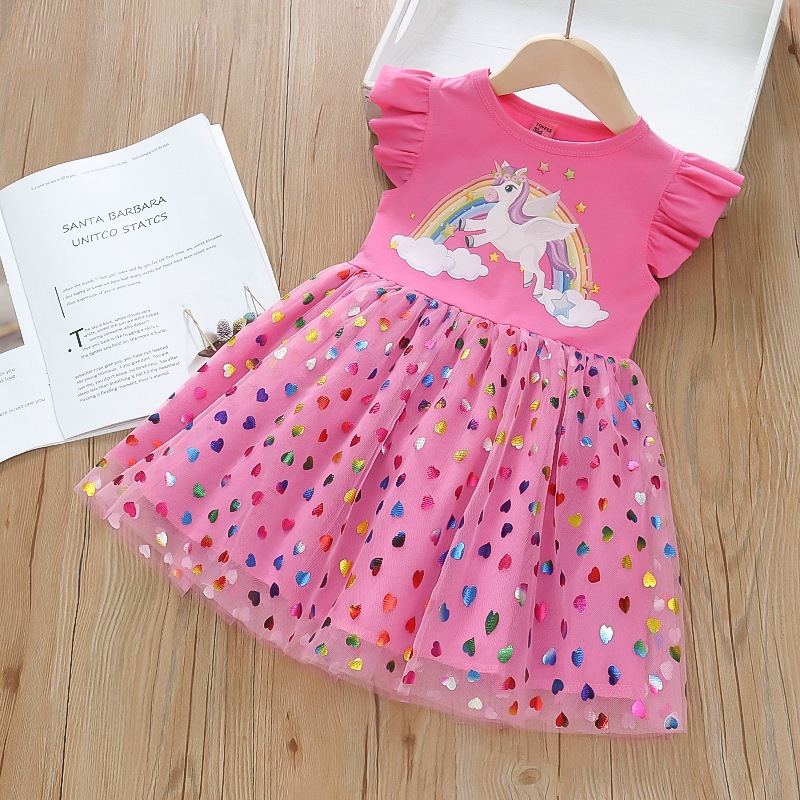 ฤดูร้อนใหม่เล็กๆน้อยๆบินแขนชุดเจ้าหญิงเด็กสาว,ที่มีสีสันหัวใจ ที พวกคุณ เสื้อผ้าเด็ก