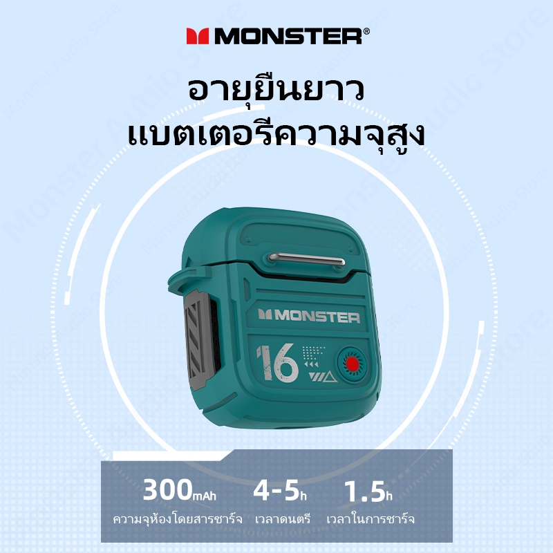 Monster XKT16 หูฟังเกมมิ่งไร้สาย  คุณภาพเสียงไฮไฟพร้อมไมโครโฟน บลูทูธ 5.3