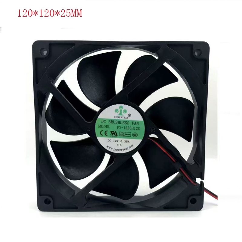 POWERYEAR PY-1225H12S 12V 0.35A 12CM 12025 พัดลมระบายความร้อน 2 สาย