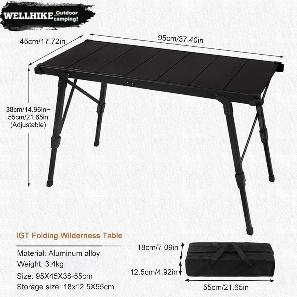 🚚สต็อกพร้อมในกรุงเทพ🚚CLS โต๊ะแคมป์ปิ้ง-ปรับความสูงได้ พับได้ IGT สําหรับตั้งแคมป์กลางแจ้ง