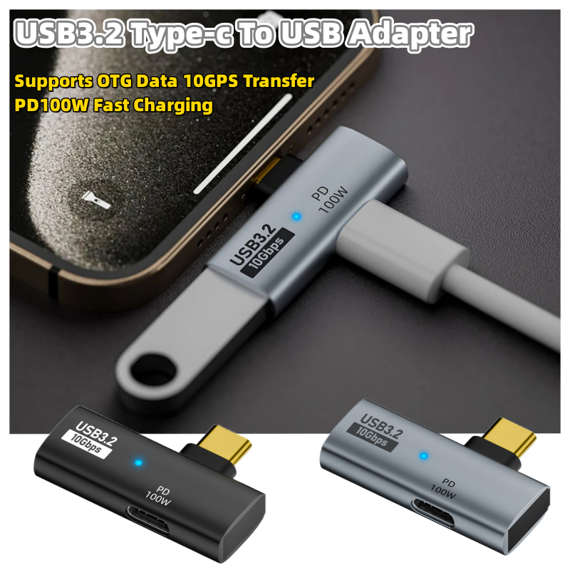 2in1 USB3.2 ประเภท C OTG Cable Converter สําหรับโทรศัพท์ PC PD 100W Fast Charging 10Gbps เกียร์ข้อมูลอะแดปเตอร์ OTG สําหรับ Samsung Huawei Xiaomi แล็ปท็อปแท็บเล็ต