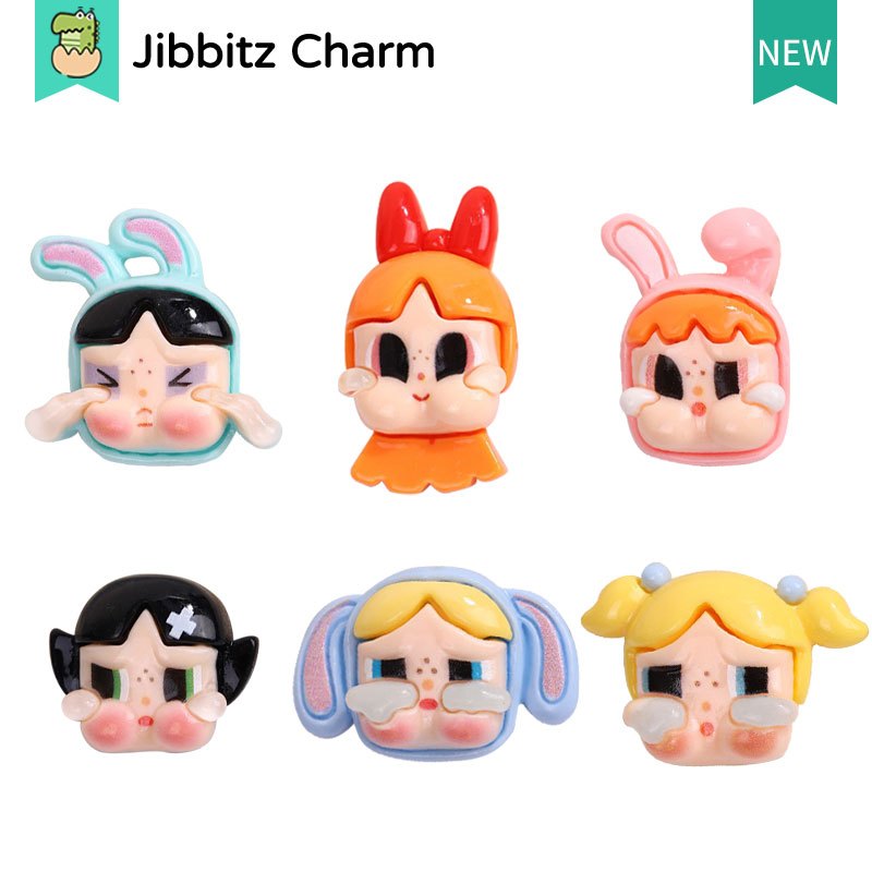 Jibbits 6pcs รองเท้า charm jibbitz crybaby แฟชั่นสร้างสรรค์น่ารักรองเท้าแตะรองเท้า Comfort จิ๊บบิท DIY รองเท้าหัวเข็มขัด