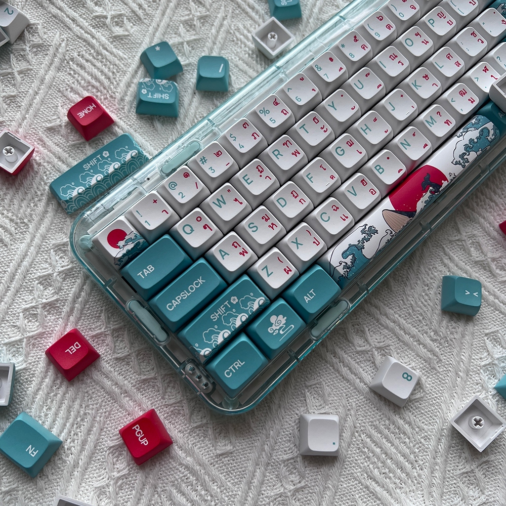 Thai keycaps coral sea theme XDA OEM profile Dye-Sublimation PBT keyca