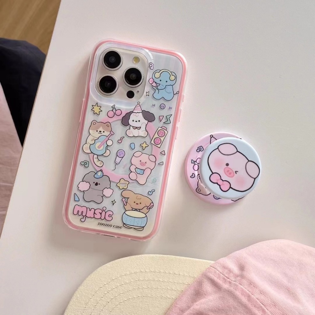 รูปแบบสัตว์น่ารักเทียบได้กับ iPhone 15 15promax 15pro soft case 16pro 16promax 14 14pro max 12PRO 13pro 13promax tpu case