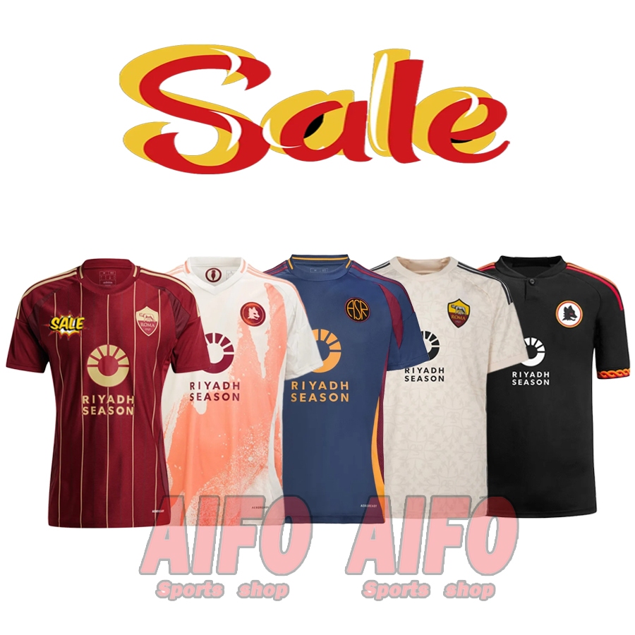 As Rom.a Jersey 23/24/25 ฟุตบอลฟุตบอล Home Away Jersey ฟุตบอลฟุตบอลผู้ชายกีฬาเสื้อยืดคุณภาพสูง S-4XL แฟนรุ่น