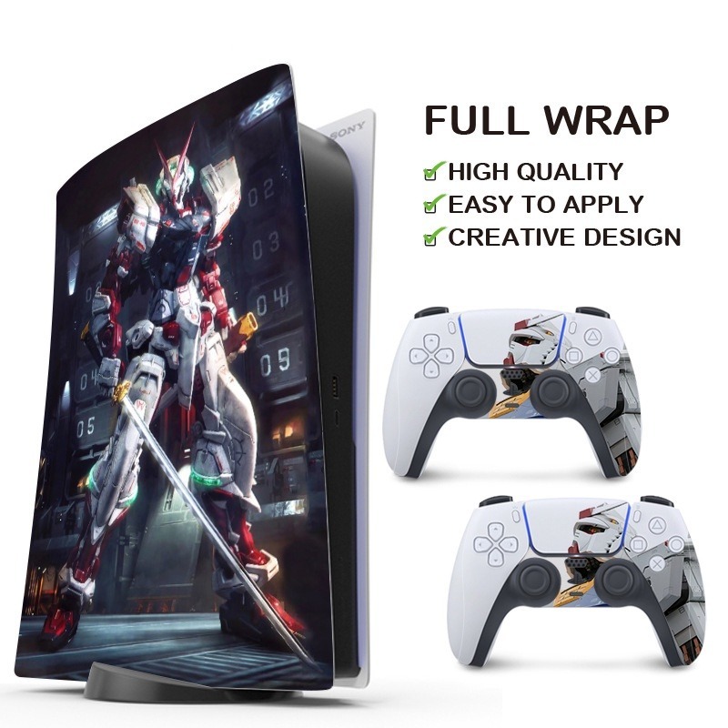Decal Skins สําหรับ PS5 Slim, น่ารักอะนิเมะเกม Protector Wrap ชุดป้องกัน Faceplate สติกเกอร์สําหรับ Playstation 5 Slim คอนโซลและคอนโทรลเลอร์ Digital Edition / Disk CD รุ่น