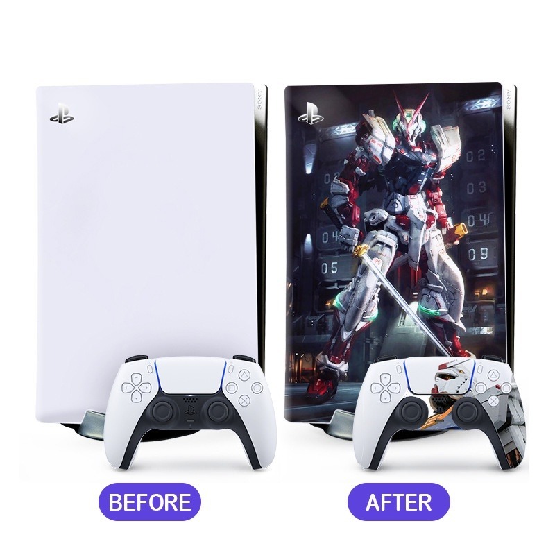 Decal Skins สําหรับ PS5 Slim, น่ารักอะนิเมะเกม Protector Wrap ชุดป้องกัน Faceplate สติกเกอร์สําหรับ Playstation 5 Slim คอนโซลและคอนโทรลเลอร์ Digital Edition / Disk CD รุ่น