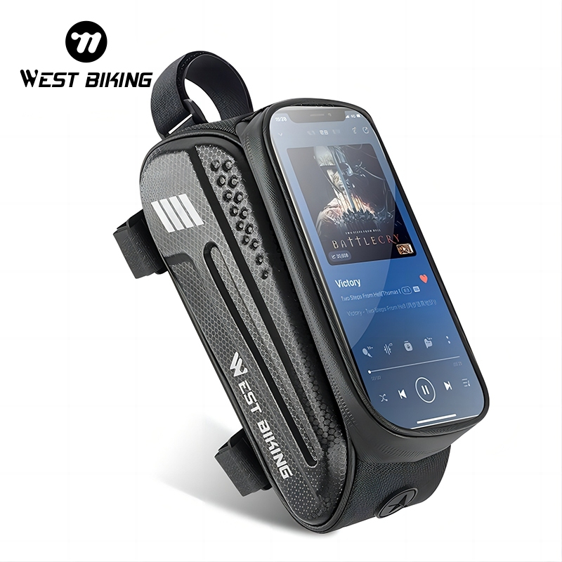 WEST BIKING กระเป๋าใส่โทรศัพท์มือถือ กันน้ํา หน้าจอสัมผัส 7.0 นิ้ว อุปกรณ์เสริม สําหรับจักรยานเสือภูเขา