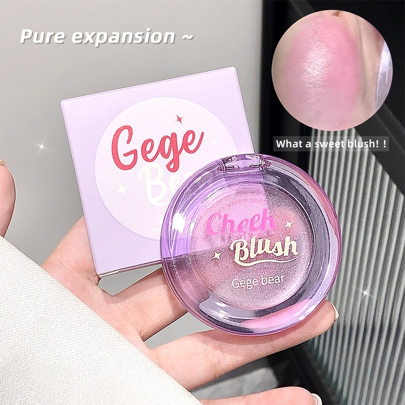 Water Gloss Blusher Cream GEGE BEAR Natural Clear Moisten Shimmer Rouge Palette กันน้ําแก้มสีชมพู GX1196