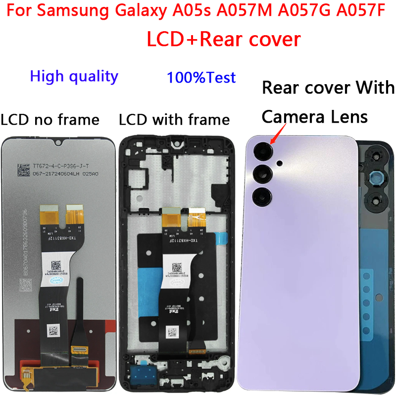 คุณภาพสูง LCD สําหรับ Samsung Galaxy A05s A057M A057G A057F จอแสดงผล LCD หน้าจอสัมผัสกรอบ Digitizer Assembly เปลี่ยน