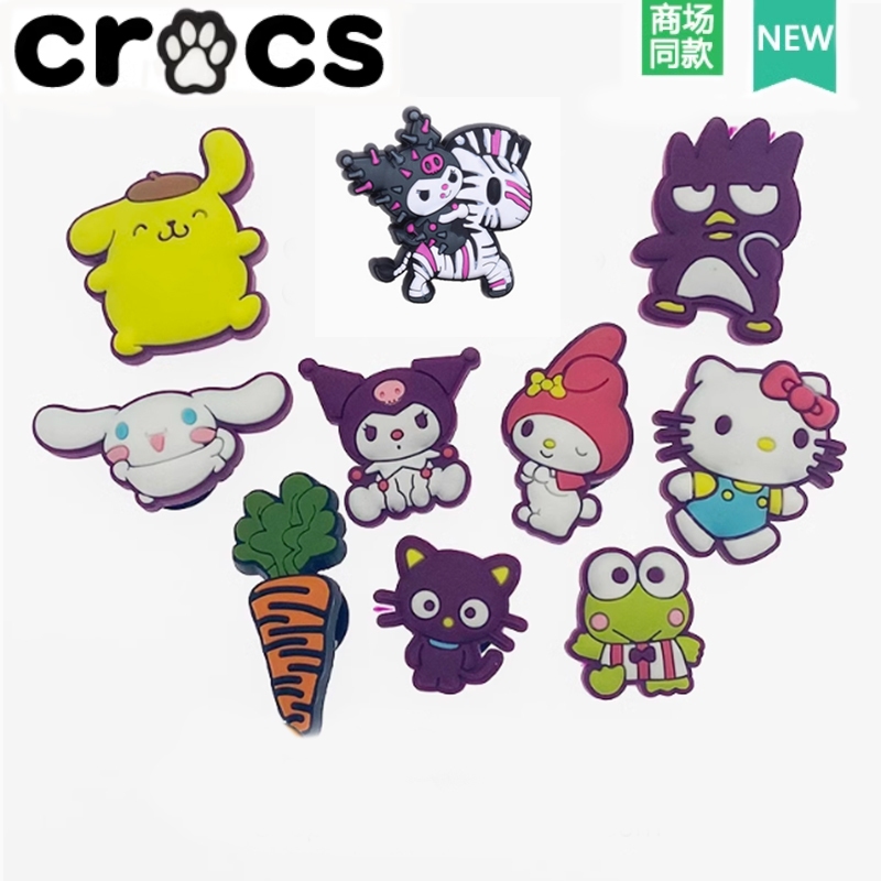 Crocs crocs รองเท้า รองเท้าดอกไม้ Carlo Chi รองเท้า Shangzhibixing การ์ตูน Sanrio diy หัวเข็มขัดรองเท้า Melody Kuromi
