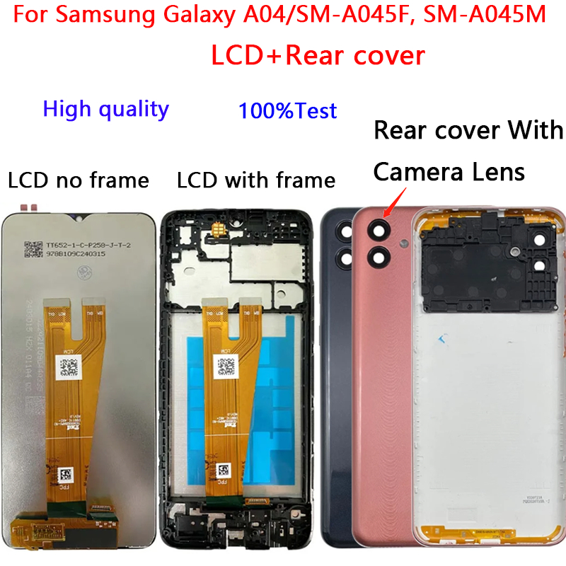 คุณภาพสูง LCD สําหรับ Samsung Galaxy A04/SM-A045F, SM-A045F/DS, SM-A045M จอแสดงผล Touch Screen กรอบ 