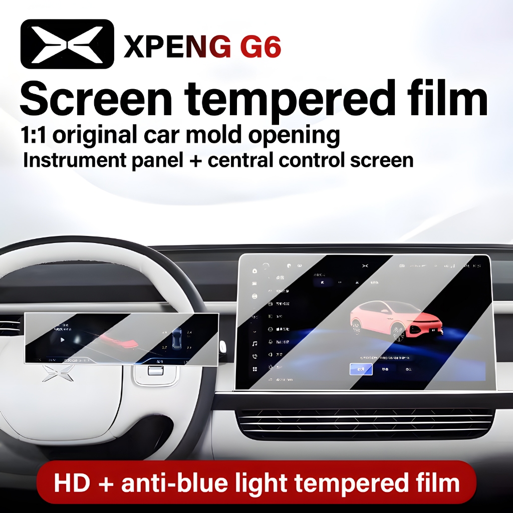เหมาะสำหรับ Xpeng g6 จอแสดงผลควบคุมส่วนกลางฟิล์มกระจกนิรภัยหน้าจอนำทางฟิล์มป้องกันฟิล์มป้องกันแสงสะท้อนความละเอียดสูง