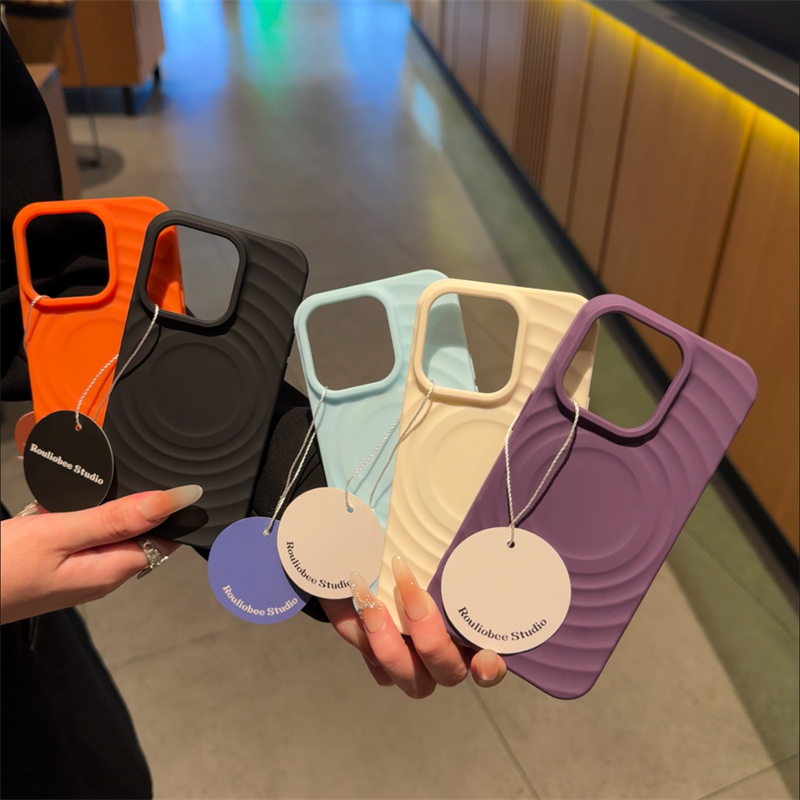 【Water ripples/TPU soft case/Black】เคส compatible for iPhone 11 12 13 14 15 16 pro max case