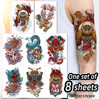 สติกเกอร์รอยสักสี ผู้ชายผู้หญิงกันน้ําระดับไฮเอนด์สไตล์ญี่ปุ…