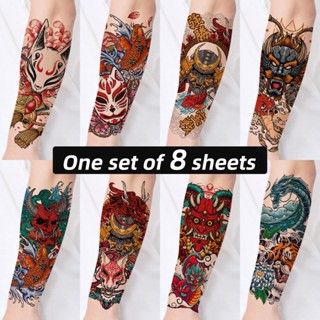 สติกเกอร์รอยสักสี ผู้ชายผู้หญิงกันน้ําระดับไฮเอนด์สไตล์ญี่ปุ…